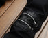 Leather Stitching Zipper Men's Jeans Mid Waist Jeans Straight Pants